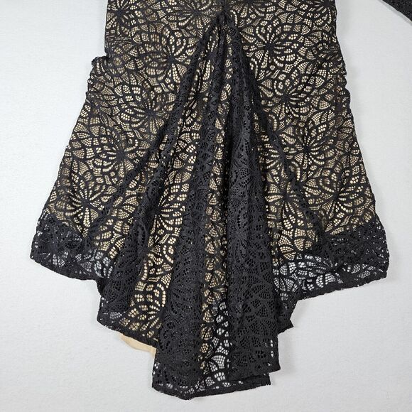 PAMELLA ROLAND Formal Gown Silk Lace Overlay Long Sleeve Women's 4 Party Dress - Picture 8 of 16